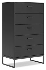 Socalle Full Panel Headboard with Dresser, Chest and 2 Nightstands in Black - PKG019052