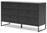 Socalle Full Panel Headboard with Dresser, Chest and 2 Nightstands in Black - PKG019052