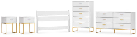 Socalle Full Panel Headboard with Dresser, Chest and 2 Nightstands in Two-tone from Ashley - Luna Furniture