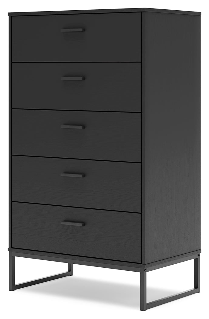 Socalle Full Panel Headboard with Dresser, Chest and Nightstand in Black from Ashley - Luna Furniture