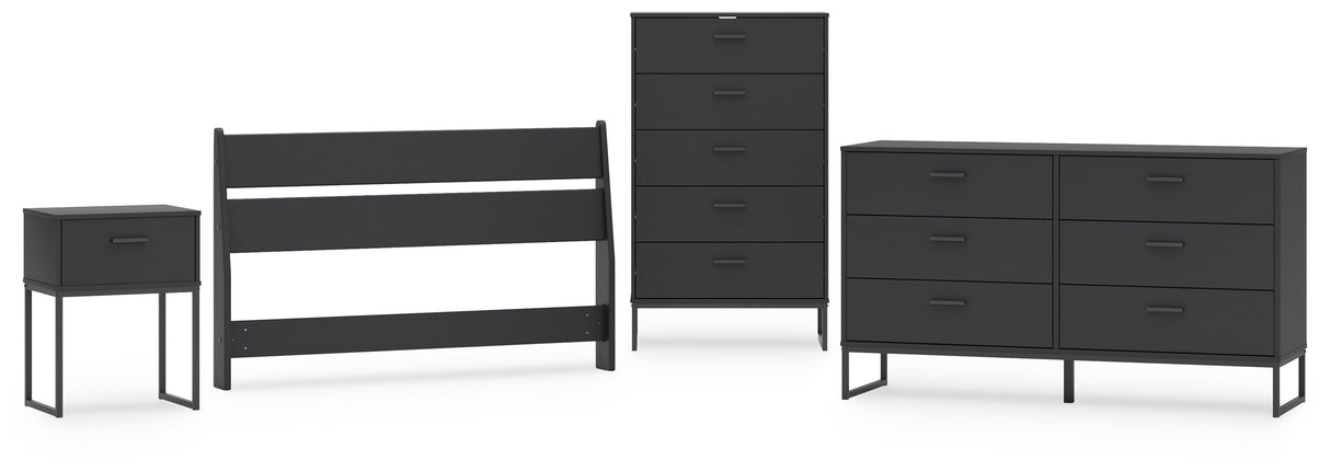 Socalle Full Panel Headboard with Dresser, Chest and Nightstand in Black from Ashley - Luna Furniture