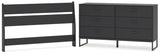 Socalle Full Panel Headboard with Dresser in Black - PKG018860