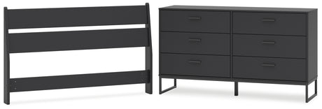 Socalle Full Panel Headboard with Dresser in Black from Ashley - Luna Furniture