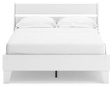 Socalle Full Panel Platform Bed with 2 Nightstands in Two-tone - PKG019085