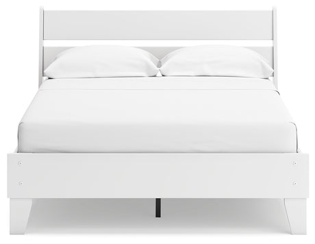 Socalle Full Panel Platform Bed with 2 Nightstands in Two-tone - PKG019085