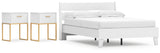 Socalle Full Panel Platform Bed with 2 Nightstands in Two-tone - PKG019085