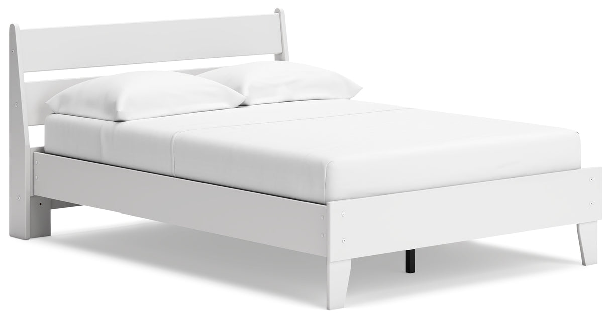 Socalle Full Panel Platform Bed with 2 Nightstands in Two-tone - PKG019085