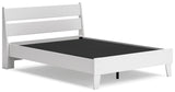 Socalle Full Panel Platform Bed with 2 Nightstands in Two-tone - PKG019085