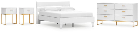 Socalle Full Panel Platform Bed with Dresser and 2 Nightstands in Two-tone from Ashley - Luna Furniture