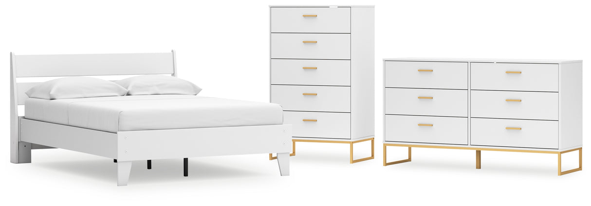 Socalle Full Panel Platform Bed with Dresser and Chest in Two-tone from Ashley - Luna Furniture