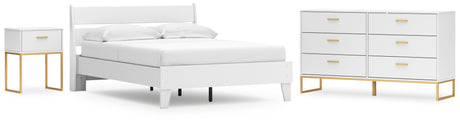 Socalle Full Panel Platform Bed with Dresser and Nightstand in Two-tone from Ashley - Luna Furniture