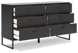 Socalle Full Panel Platform Bed with Dresser, Chest and 2 Nightstands in Black - PKG019060