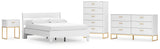 Socalle Full Panel Platform Bed with Dresser, Chest and Nightstand in Two-tone - PKG018911