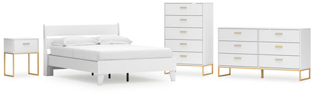 Socalle Full Panel Platform Bed with Dresser, Chest and Nightstand in Two-tone from Ashley - Luna Furniture