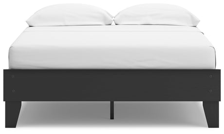 Socalle Full Platform Bed with 2 Nightstands in Black - PKG019045