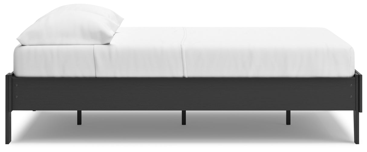 Socalle Full Platform Bed with 2 Nightstands in Black - PKG019045