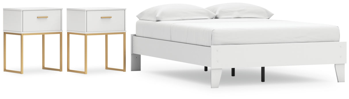 Socalle Full Platform Bed with 2 Nightstands in Two-tone - PKG019069