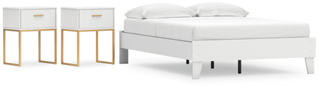 Socalle Full Platform Bed with 2 Nightstands in Two-tone - PKG019069