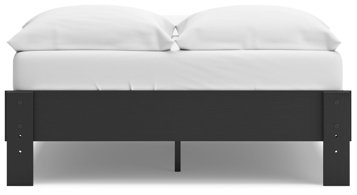 Socalle Full Platform Bed with Dresser and 2 Nightstands in Black - PKG019043