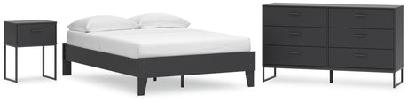 Socalle Full Platform Bed with Dresser and Nightstand in Black from Ashley - Luna Furniture