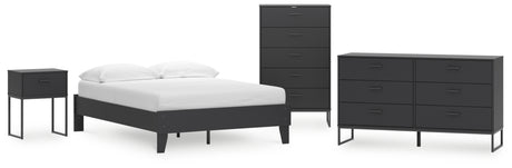 Socalle Full Platform Bed with Dresser and Nightstand in Black - PKG018851