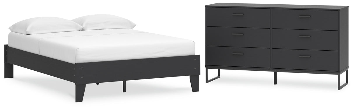 Socalle Full Platform Bed with Dresser in Black - PKG018848