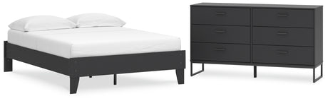 Socalle Full Platform Bed with Dresser in Black from Ashley - Luna Furniture