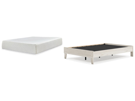 Socalle Full Platform Bed with Mattress in Light Natural - PKG018224