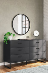 Socalle Queen Panel Headboard with Dresser and 2 Nightstands in Black from Ashley - Luna Furniture