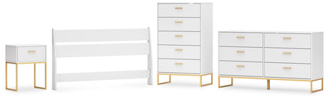 Socalle Queen Panel Headboard with Dresser, Chest and Nightstand in Two-tone from Ashley - Luna Furniture