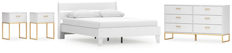 Socalle Queen Panel Platform Bed with Dresser and 2 Nightstands in Two-tone from Ashley - Luna Furniture