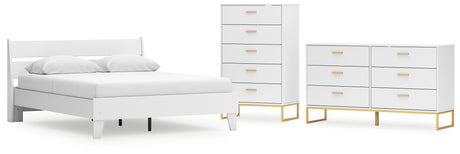 Socalle Queen Panel Platform Bed with Dresser and Chest in Two-tone from Ashley - Luna Furniture