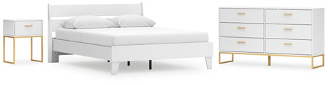 Socalle Queen Panel Platform Bed with Dresser and Nightstand in Two-tone - PKG018913