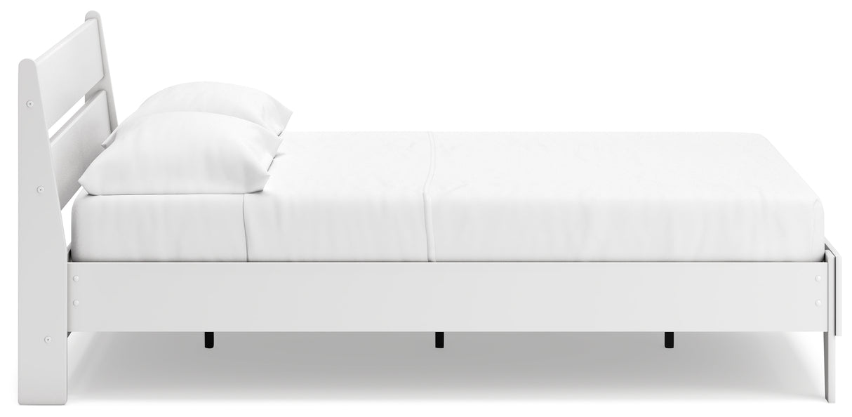 Socalle Queen Panel Platform Bed with Dresser, Chest and 2 Nightstands in Two-tone from Ashley - Luna Furniture