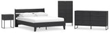 Socalle Queen Panel Platform Bed with Dresser, Chest and Nightstand in Black from Ashley - Luna Furniture