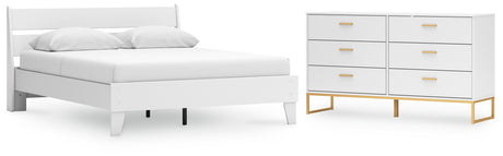 Socalle Queen Panel Platform Bed with Dresser in Two-tone - PKG018912