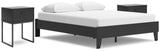 Socalle Queen Platform Bed with 2 Nightstands in Black - PKG019048