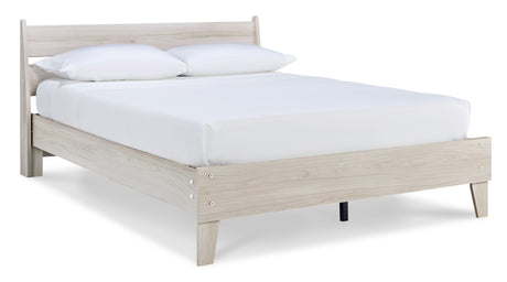 Socalle Queen Platform Bed with 2 Nightstands in Light Natural - PKG016403