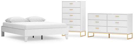 Socalle Queen Platform Bed with Dresser and Chest in Two-tone from Ashley - Luna Furniture