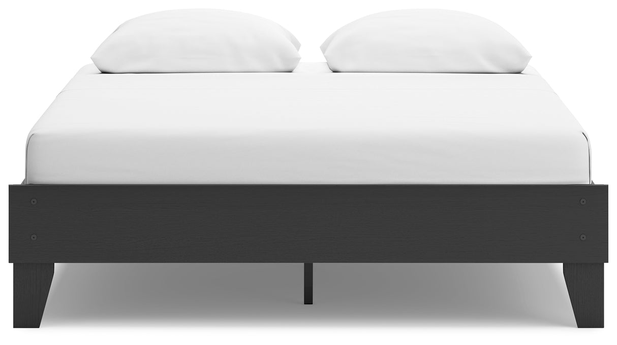 Socalle Queen Platform Bed with Dresser and Nightstand in Black - PKG018853