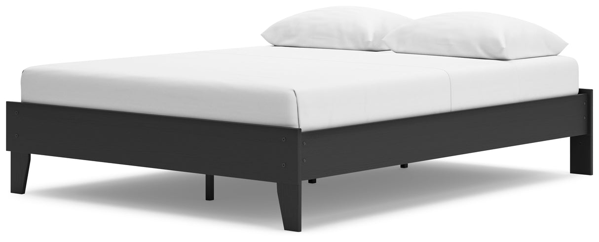 Socalle Queen Platform Bed with Dresser and Nightstand in Black - PKG018853