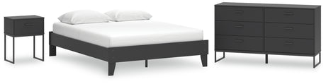 Socalle Queen Platform Bed with Dresser and Nightstand in Black - PKG018853