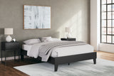 Socalle Queen Platform Bed with Dresser, Chest and 2 Nightstands in Black - PKG019047