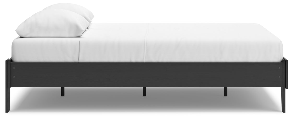 Socalle Queen Platform Bed with Dresser, Chest and Nightstand in Black - PKG018855