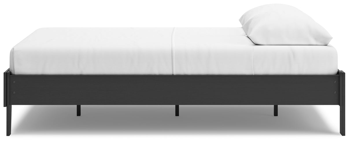 Socalle Queen Platform Bed with Dresser, Chest and Nightstand in Black - PKG018855