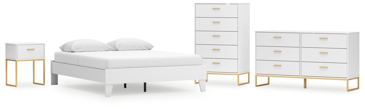 Socalle Queen Platform Bed with Dresser, Chest and Nightstand in Two-tone - PKG018891