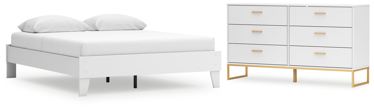 Socalle Queen Platform Bed with Dresser in Two-tone - PKG018888