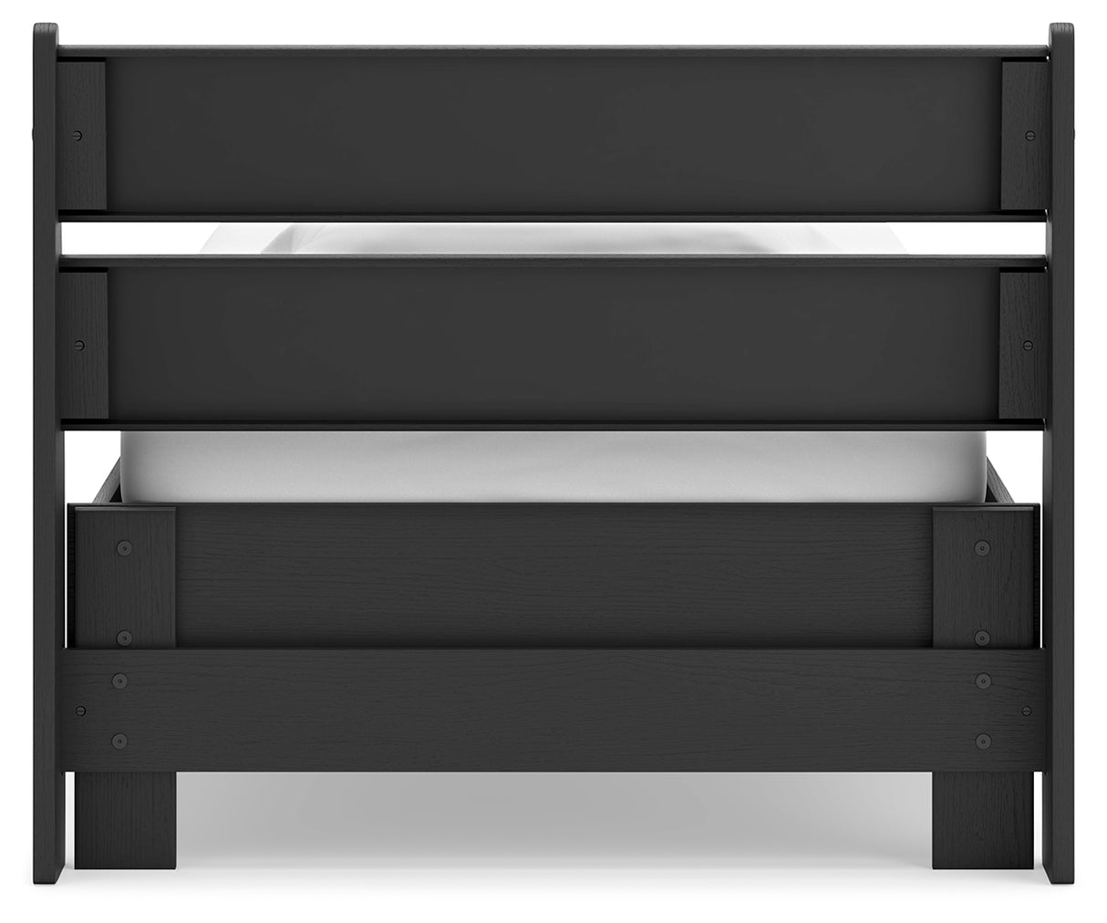 Socalle Twin Panel Headboard with Dresser and 2 Nightstands in Black - PKG019049