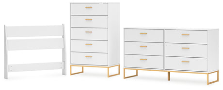 Socalle Twin Panel Headboard with Dresser and Chest in Two-tone from Ashley - Luna Furniture