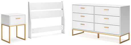 Socalle Twin Panel Headboard with Dresser and Nightstand in Two-tone from Ashley - Luna Furniture